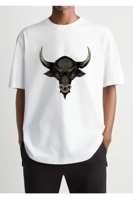 Oversized Bull Printed T-shirt