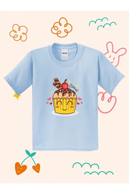 Kids' T-shirt with Cupcake Print