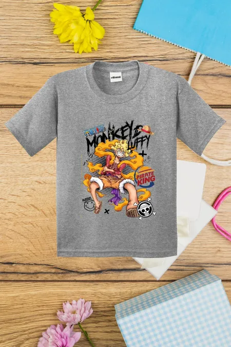 T-shirt imprimé OnePice Luffy pour enfants