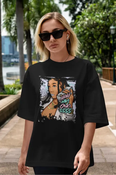 Unisex Men's/Women's HOLD MY OWN Custom Printed Oversize Cotton Crew Neck T-Shirt