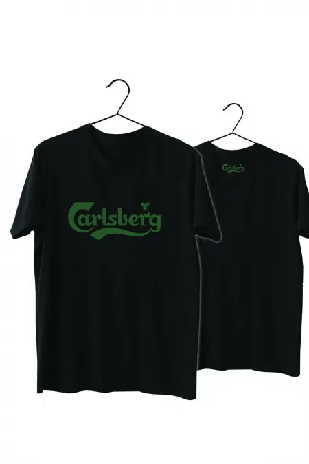 Unisex Siyah Carlsberg Normal Kalıp T-shirt