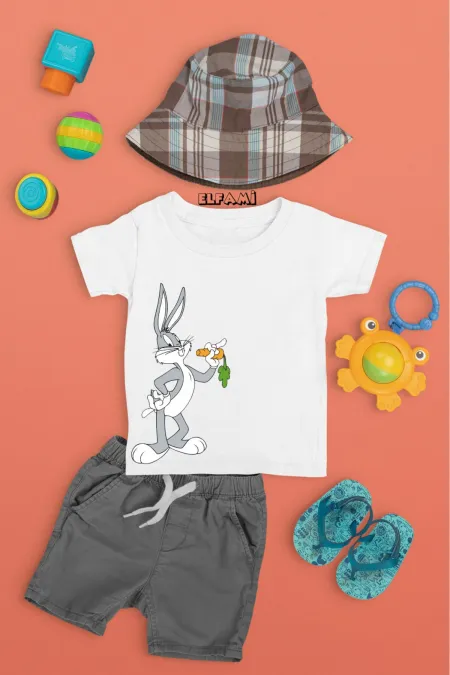 T-shirt imprimé Bugs Bunny pour fille/garçon