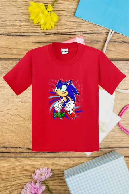 T-shirt imprimé Sonic Design pour enfants