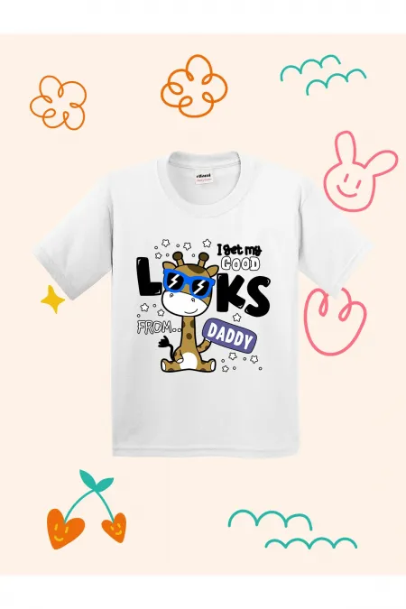 Cute Giraffe with Glasses Print Kids T-shirt
