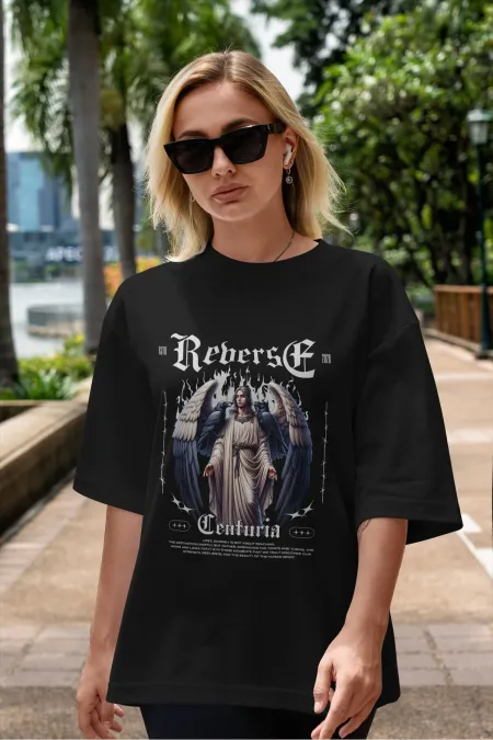 Unisex Women's/Men's REBERS CENTURIA Colorful Custom Printed Oversize Cotton Jersey T-Shirt