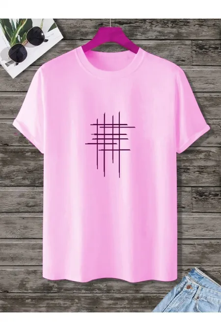 Unisex Hashtag White Oversize Crew Neck Printed T-shirt