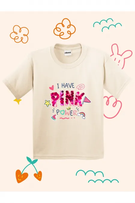 Pink Power Printed Kids T-shirt