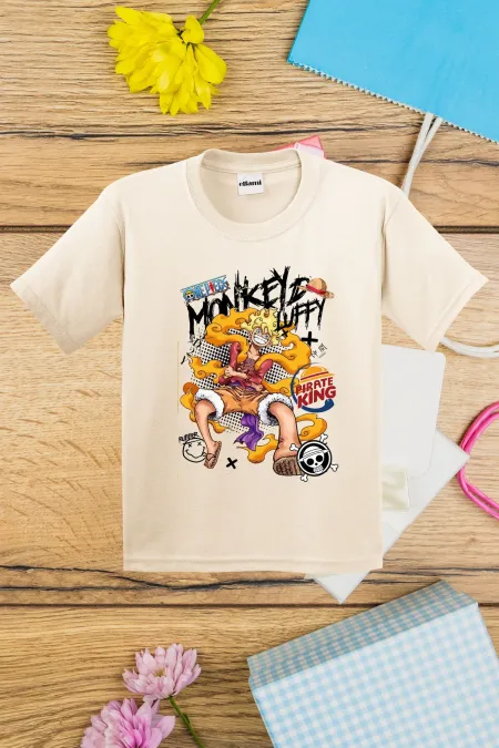 T-shirt imprimé OnePice Luffy pour enfants