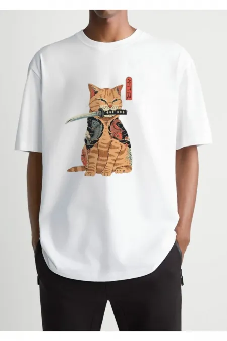 Oversized Printed White T-shirt