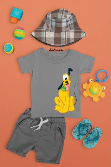 T-shirt imprimé chien mignon pour filles/garçons