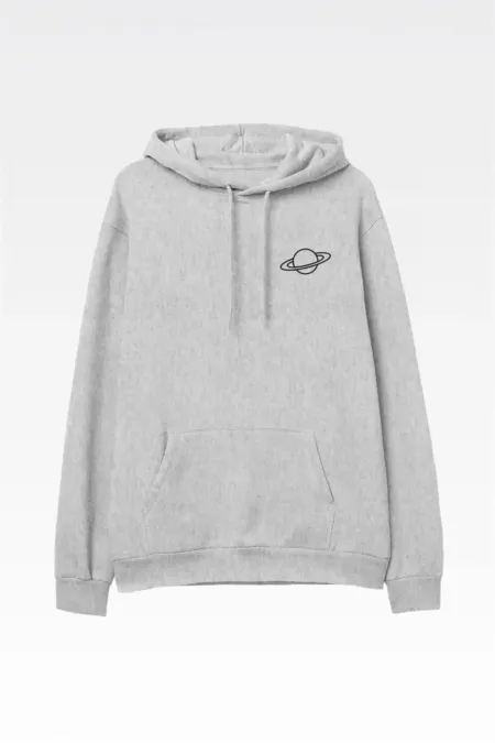 Satürn Gri Kapşonlu Sweatshirt Hoodi