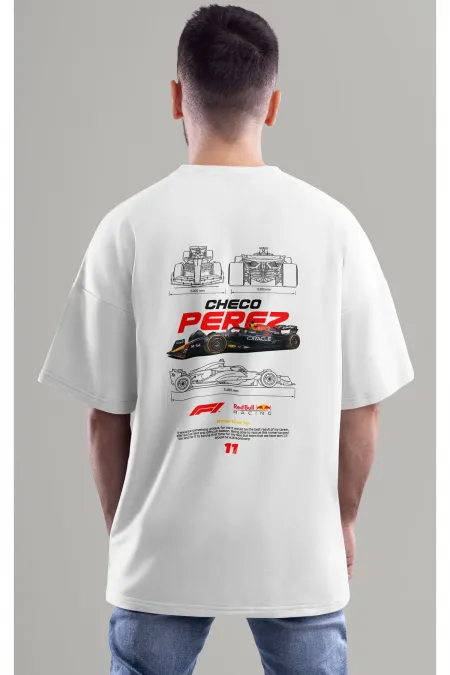 Unisex Men/Women CHECO PEREZ Colorful Custom Printed Oversize Cotton Crew Neck T-Shirt T-Shirt