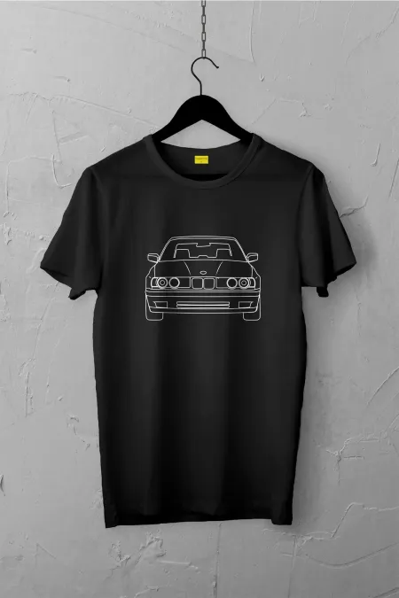 Bmw E34 Tasarımlı Tshirt , Unisex Premium, Çatlama Solma Yapmaz / Otomobil