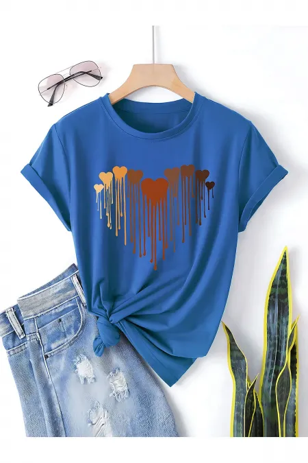 Melting Hearts Printed Design T-shirt