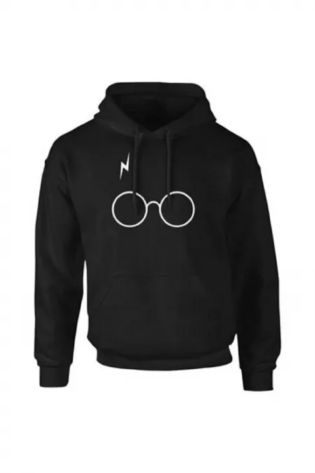 Siyah Harry Potter Kapüşonlu Sweatshirt
