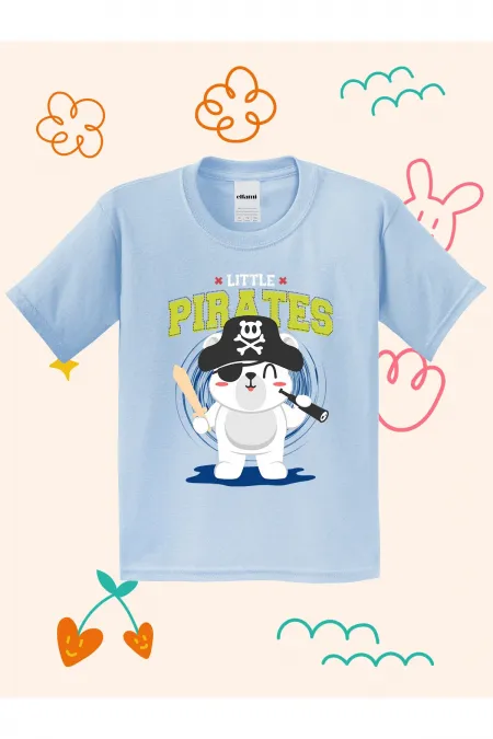 Little Pirate Puppy Print Kids T-shirt