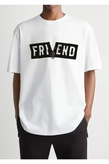 Oversized Printed White T-shirt
