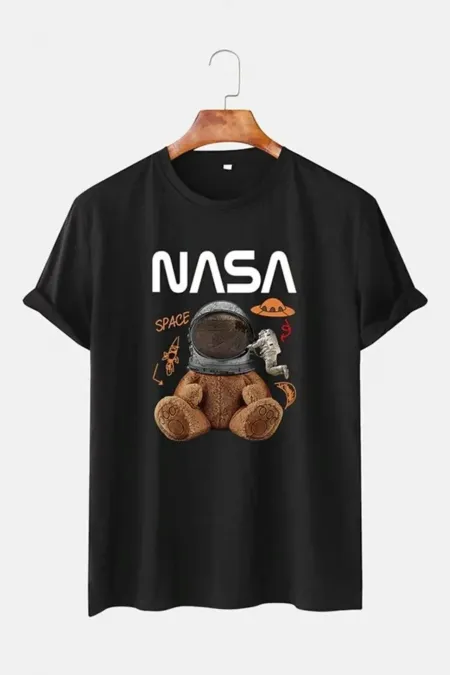 Unisex White Bear NASA garalio T-shirt