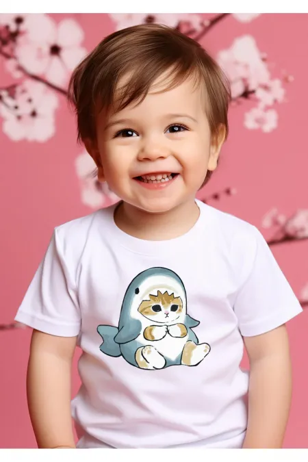 Shark Cat Erkek Bebek T-shirt
