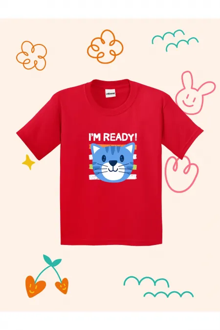 Cute Cat Print Kids T-shirt