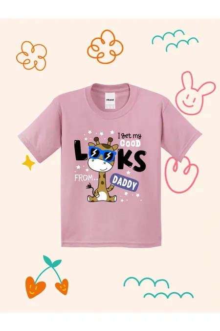 Cute Giraffe with Glasses Print Kids T-shirt