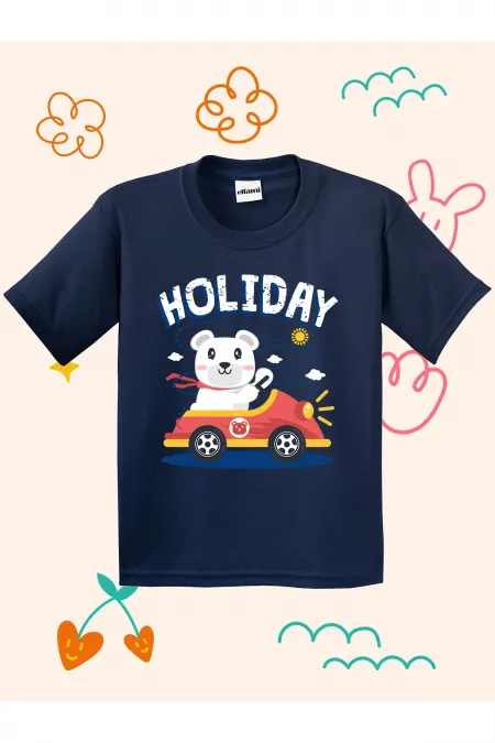 Holiday Teddy Bear Kids Print T-shirt