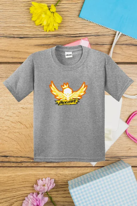 T-shirt imprimé pour enfants avec slogan Booyah