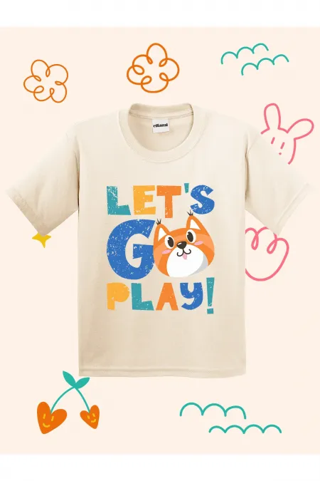 Lets Go Play Printed Kids T-shirt
