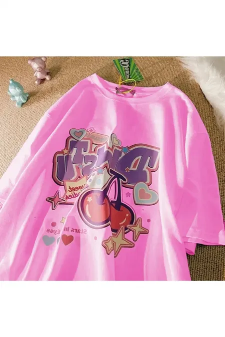 Cartoon Cherry White T-shirt ( Unisex )