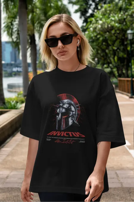 Unisex Men's/Women's INVICTUS Colorful Custom Printed Oversize Cotton Crew Neck T-Shirt