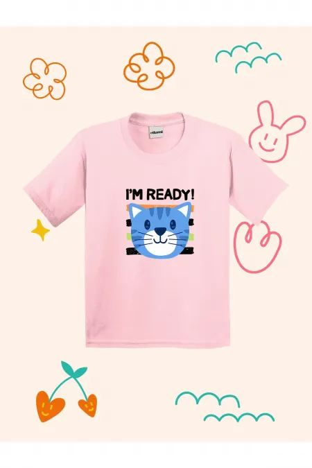 Cute Cat Print Kids T-shirt