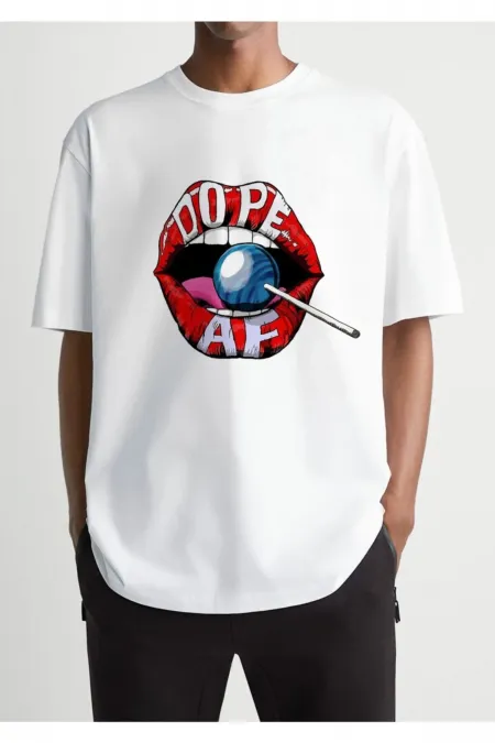 Oversized Printed White T-shirt