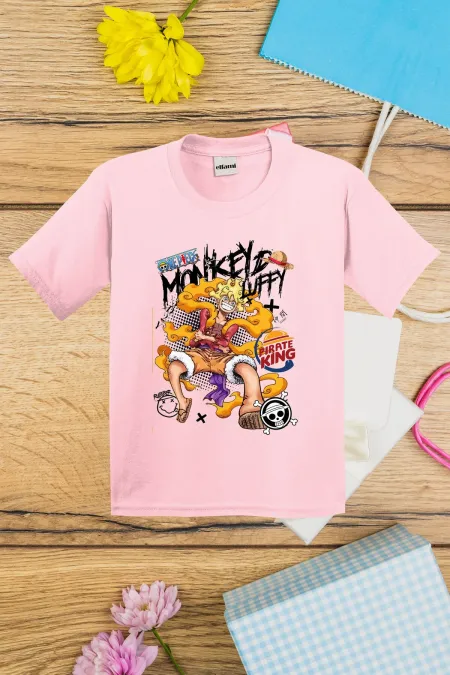 T-shirt imprimé OnePice Luffy pour enfants