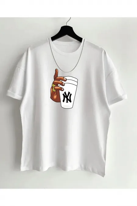 Men's Oversize Printed Cotton Crew Neck Short Sleeve T-shirt garalio