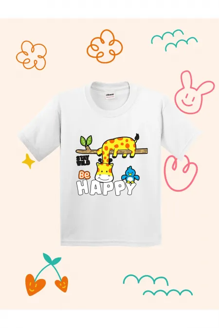 Be Happy Design Printed Kids T-shirt
