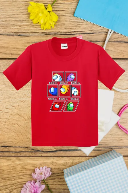 T-shirt imprimé pour enfants avec personnages Among Us