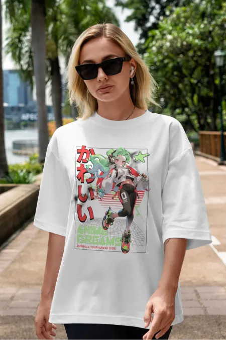 Unisex Men's/Women's Anime Dreams Custom Printed Cotton Oversize T-shirt