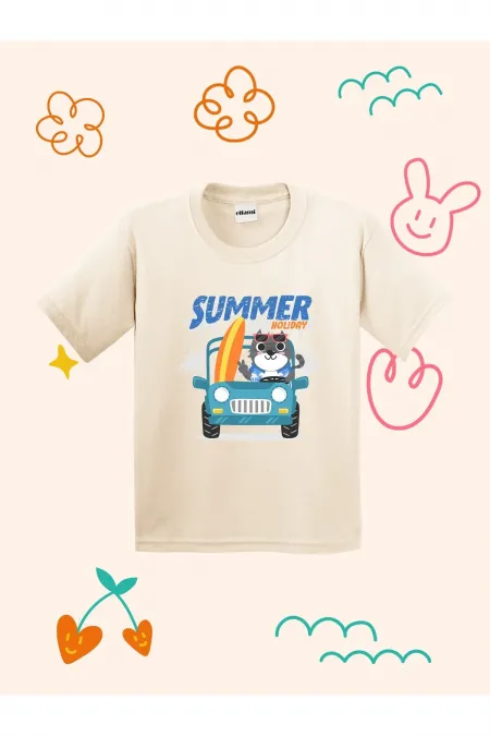 Summer Vacation Design Printed Kids T-shirt