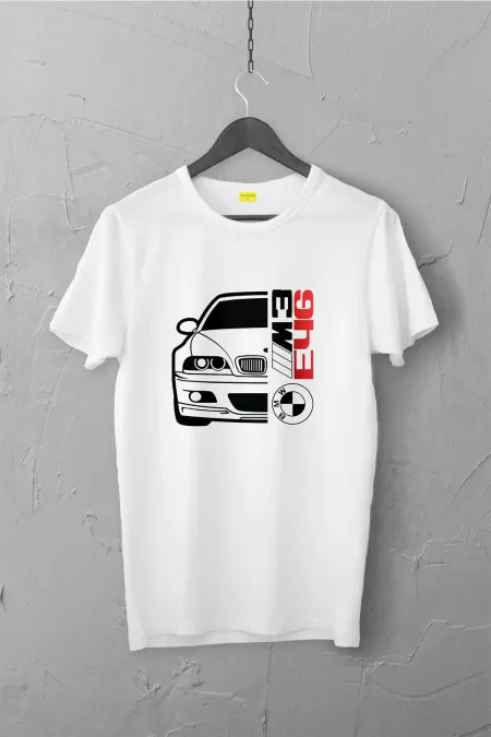 Bmw E46 Tasarımlı Tshirt , Unisex Premium, Çatlama Solma Yapmaz / Otomobil