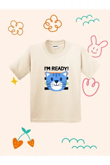 Cute Cat Print Kids T-shirt