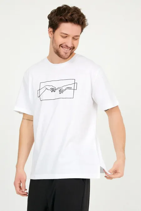 Unisex Drawing Hand Printed Oversize Garalio T-shirt