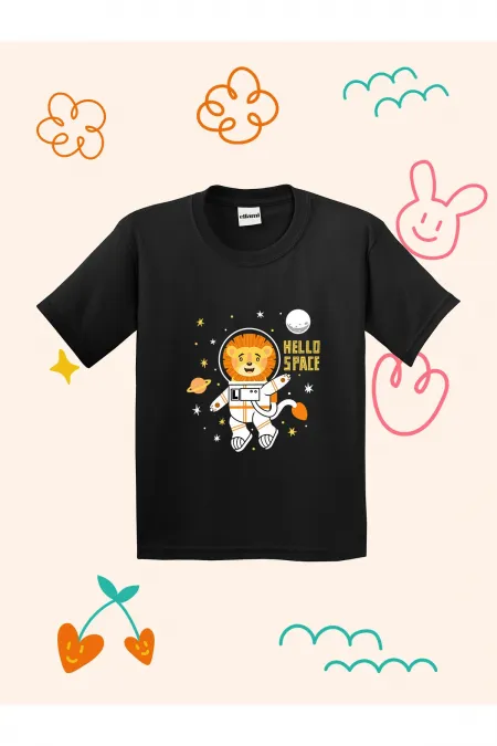 Hello Space Printed Kids T-shirt