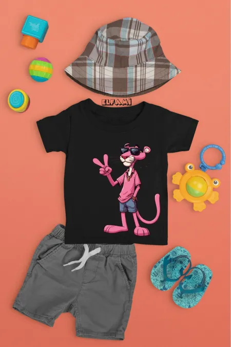 T-shirt imprimé Panthère rose pour fille/garçon