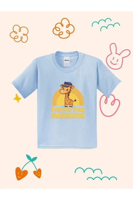 Cute Giraffe and Sun Print Kids T-shirt