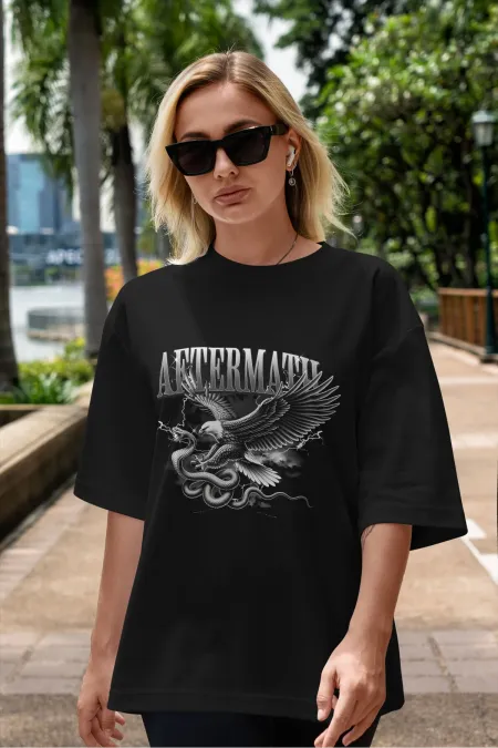 Unisex Men's/Women's AFTERMATH Custom Printed Oversize Cotton Crew Neck T-Shirt