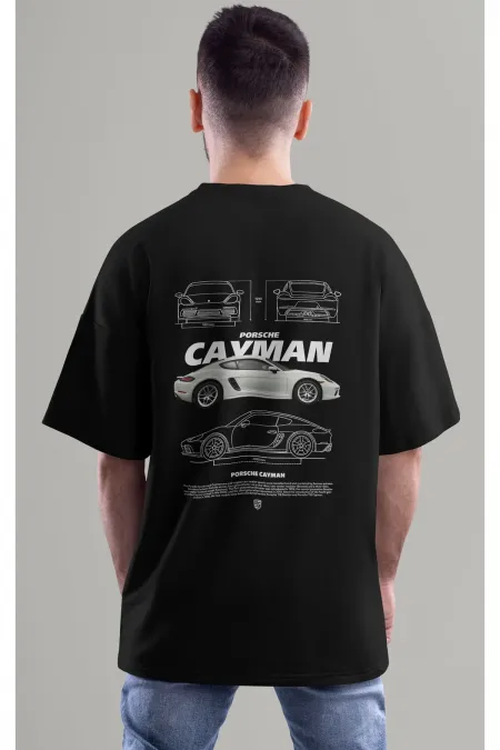 Unisex Men/Women PORSCHE CAYMAN Colorful Custom Printed Oversize Cotton Crew Neck T-Shirt T-Shirt