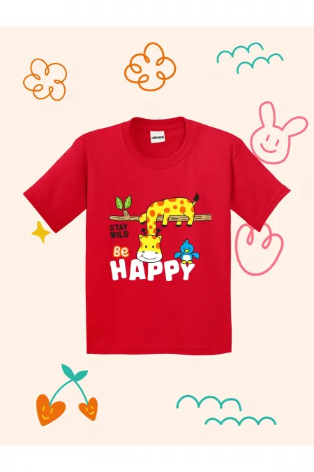 Be Happy Design Printed Kids T-shirt