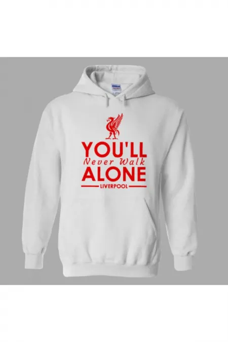Beyaz Liverpool You'll Never Walk Alone Hoodie Sweatshirt