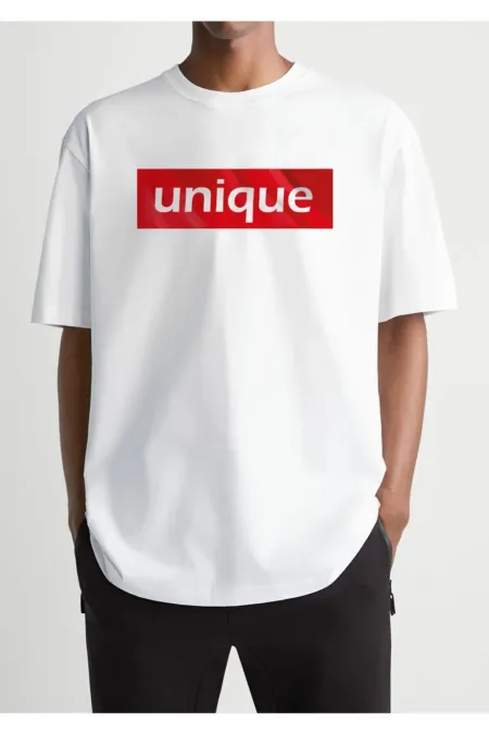 Oversize Unique Printed White T-shirt