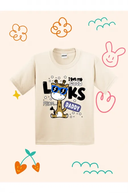 Cute Giraffe with Glasses Print Kids T-shirt